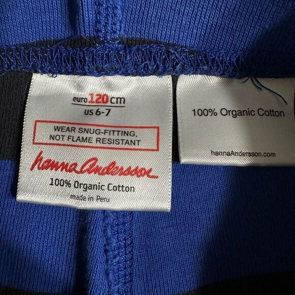 Hanna Andersson size 6-7 Blue Bold Stripe Long John Pajama BOTTOM ONLY - Picture 3 of 5
